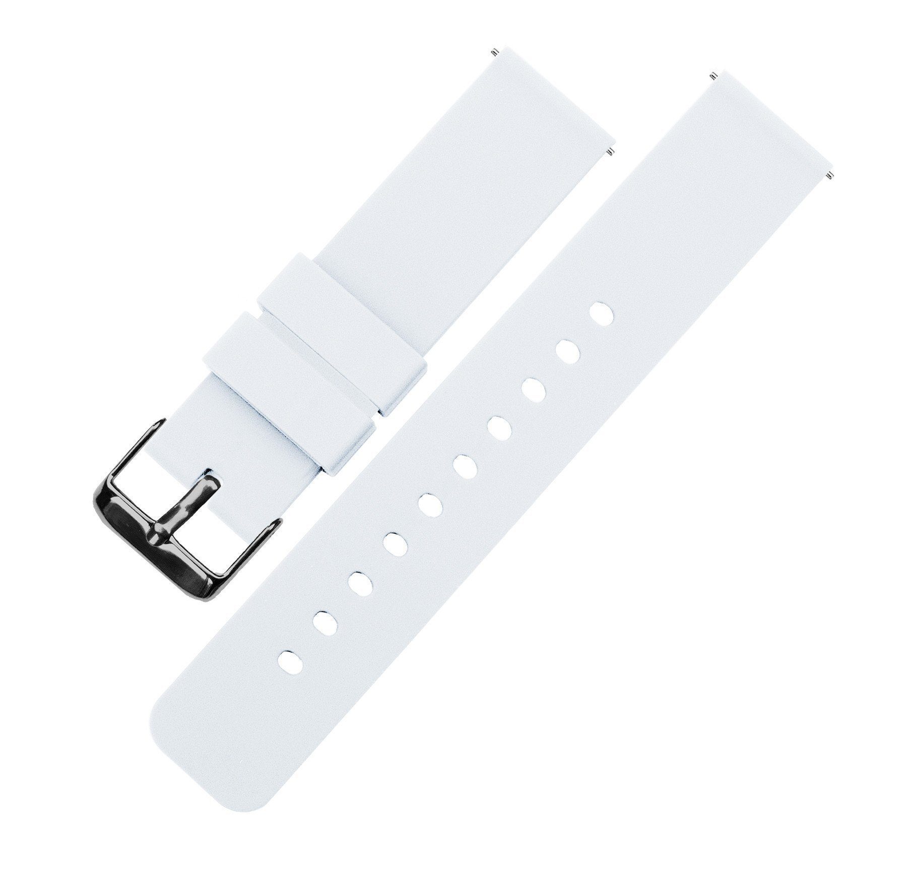 21mm White - Barton Canvas Quick Release Watch Band Straps - Choose Color & Width - 18mm, 19mm, 20mm, 21mm, 22mm, or 23mm