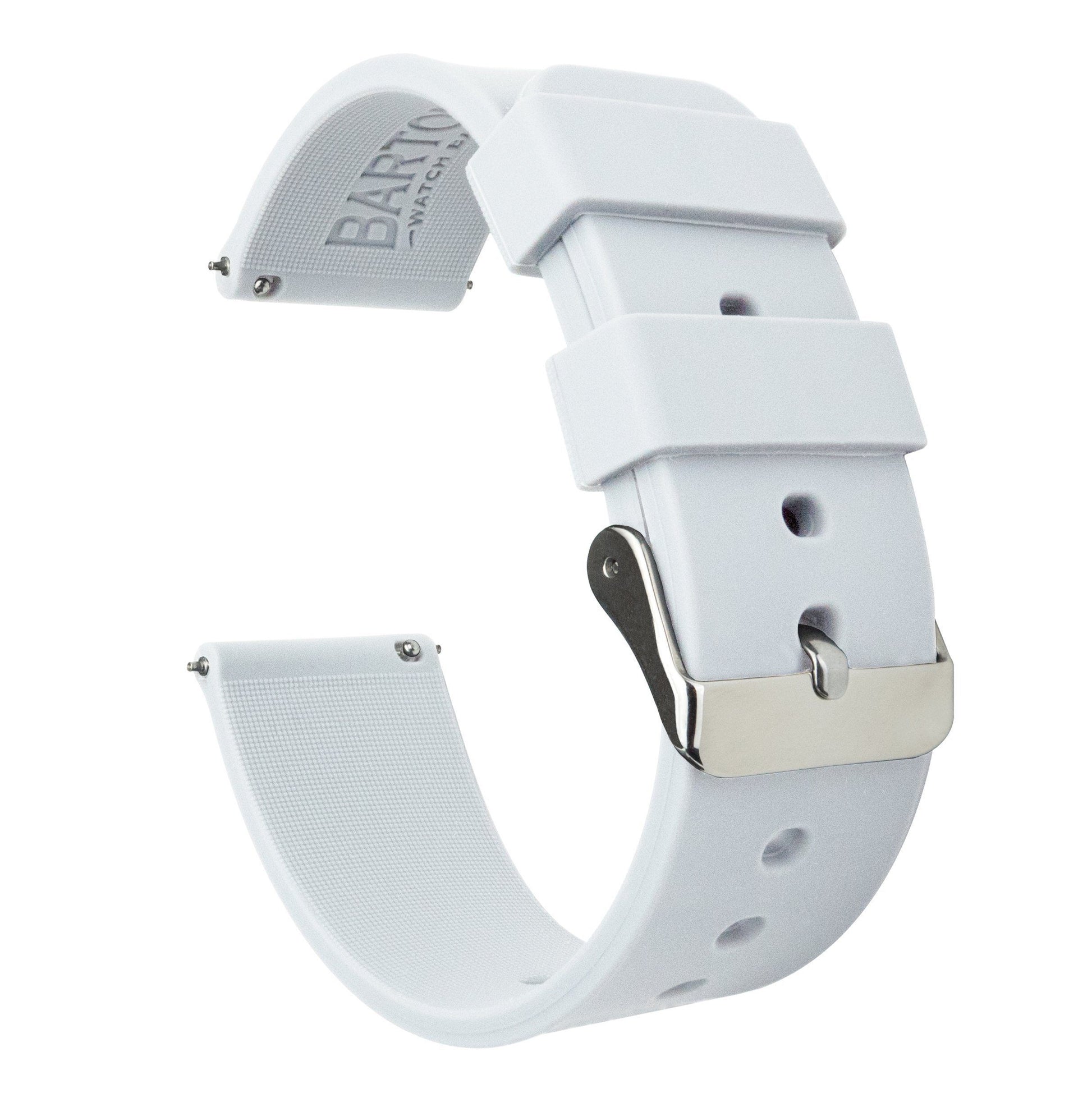White Silicone Watch Straps | Rubber Quick Release Watch – Barton Watch